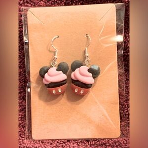 Disney Mickey Mouse Cupcake Earrings NWT